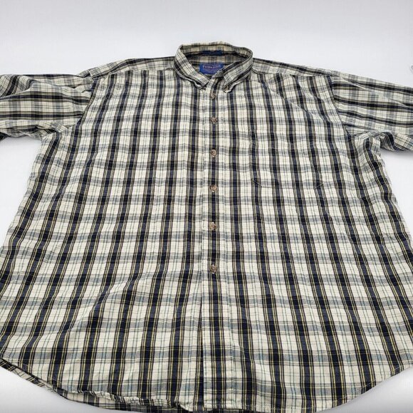 Pendleton Button Up Mens L Multicolor Plaid‎ Oceanside Short Sleeve 100% Cotton - Picture 3 of 8